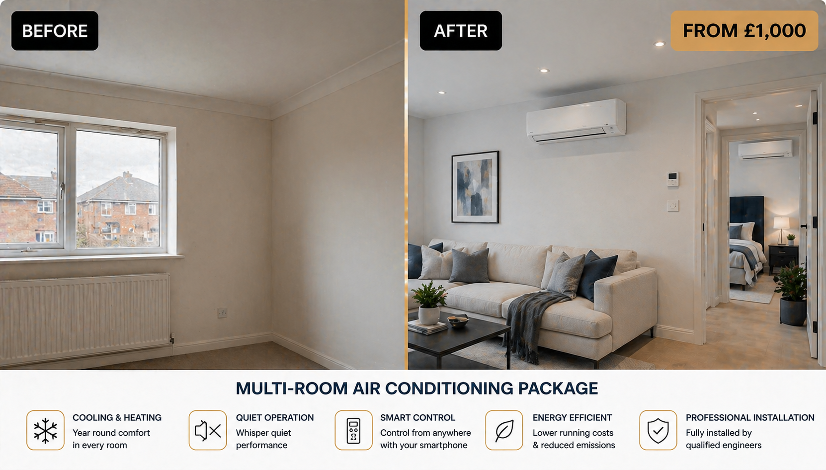 Air Conditioning air conditioning with 3 splitters for 200 sqm house